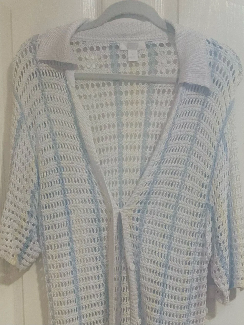 New Women’s Long Knit‎ Crochet Cardigan Coverup White Blue Yellow Boho Beach L.